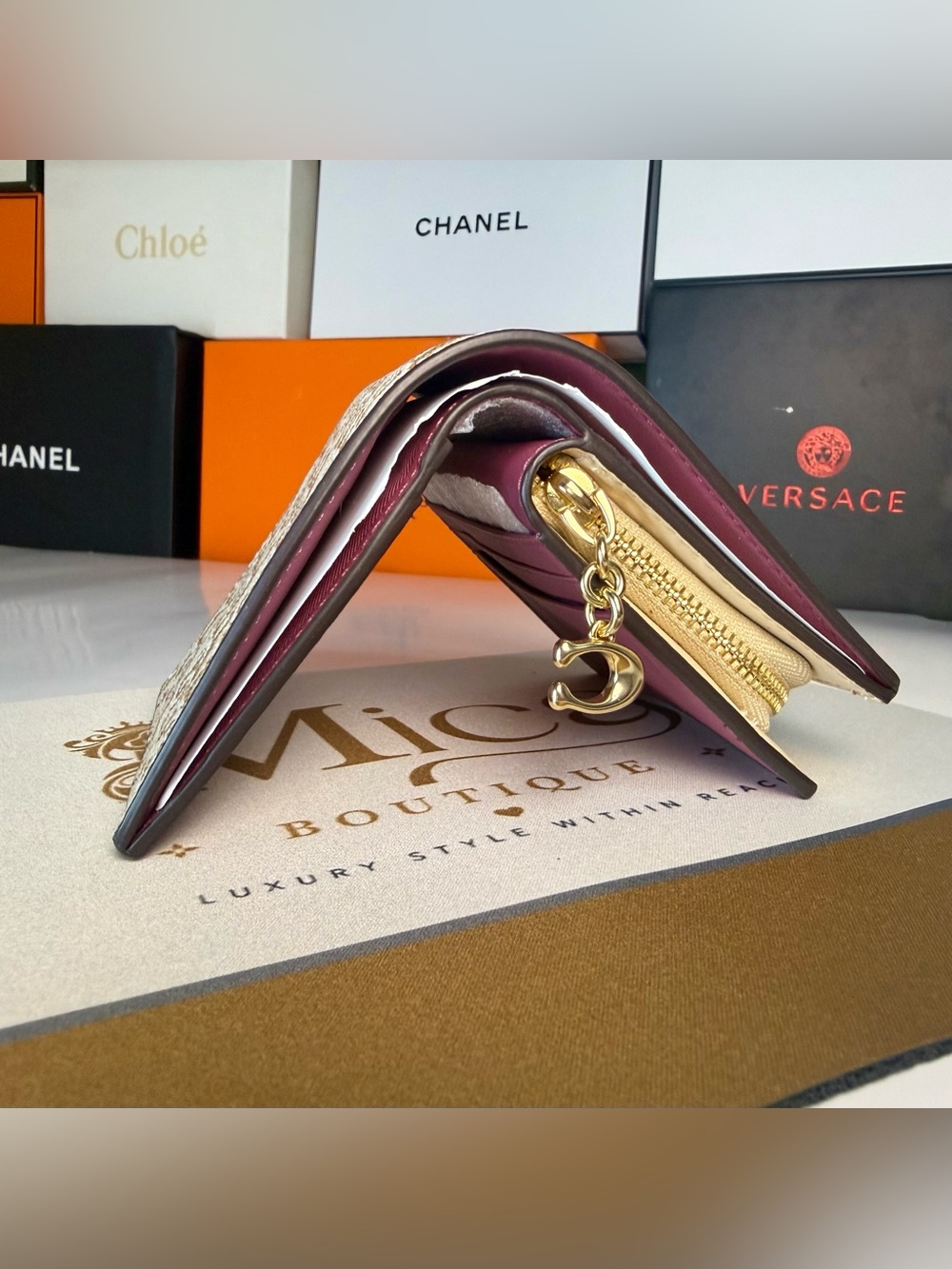 🆕COACH Tan Compact Wallet MSRP:$220 - Picture 7 of 15